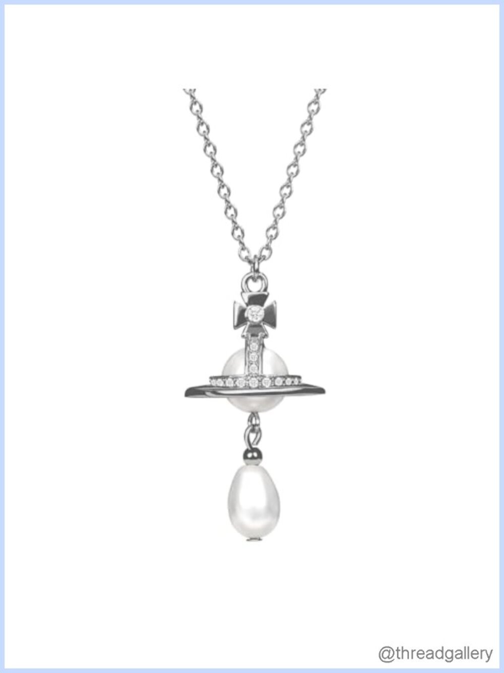 Baroque Pearl Saturn Pendant Necklace 18K Gold Plated Adjustable